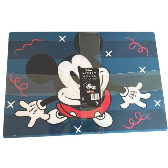 Disney Mickey Mouse Smiling Set Of 2 Reusable Placemats - Picture 1 of 2